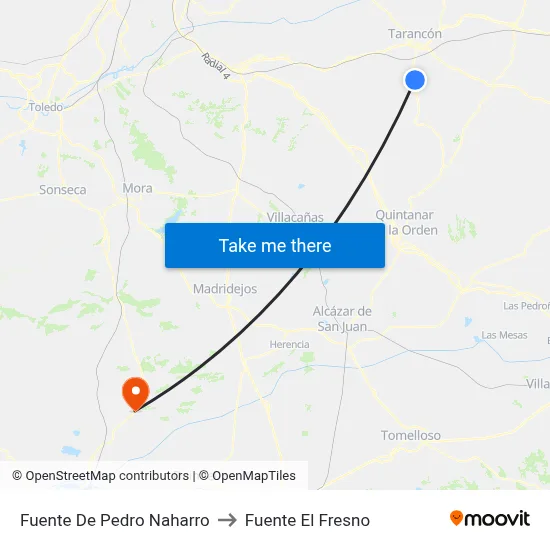 Fuente De Pedro Naharro to Fuente El Fresno map