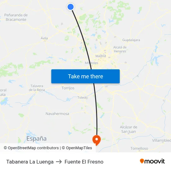 Tabanera La Luenga to Fuente El Fresno map