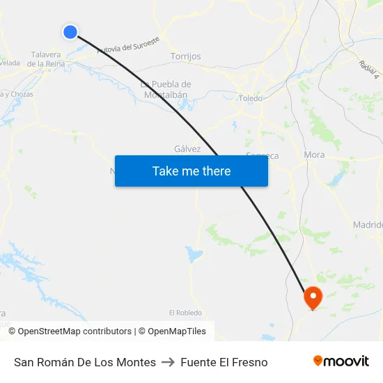 San Román De Los Montes to Fuente El Fresno map
