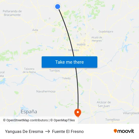 Yanguas De Eresma to Fuente El Fresno map