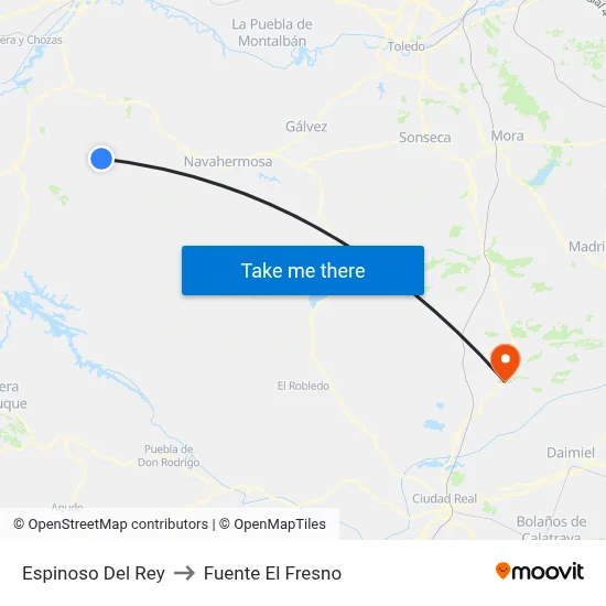 Espinoso Del Rey to Fuente El Fresno map