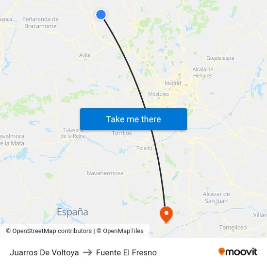 Juarros De Voltoya to Fuente El Fresno map