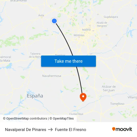 Navalperal De Pinares to Fuente El Fresno map