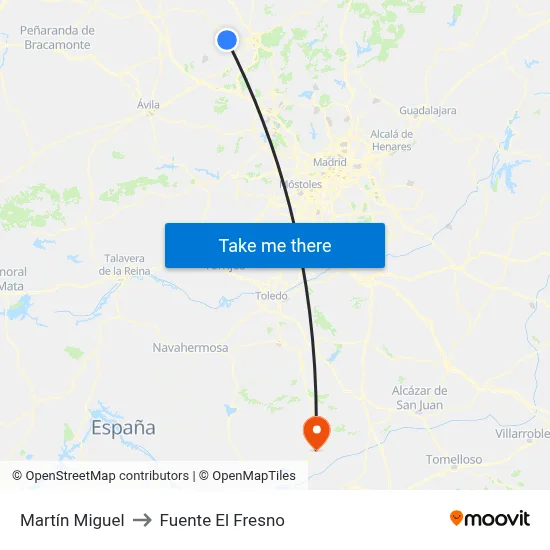 Martín Miguel to Fuente El Fresno map
