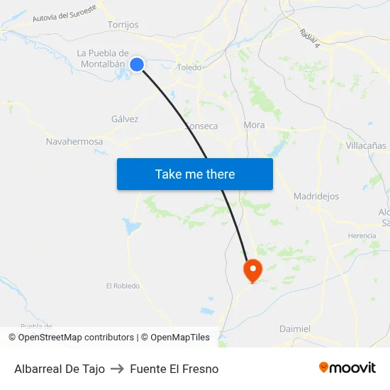 Albarreal De Tajo to Fuente El Fresno map