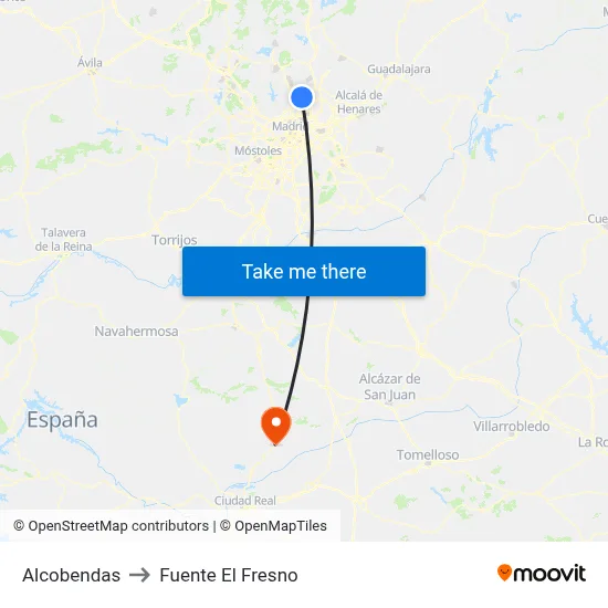 Alcobendas to Fuente El Fresno map