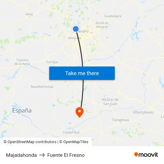 Majadahonda to Fuente El Fresno map