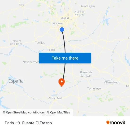 Parla to Fuente El Fresno map
