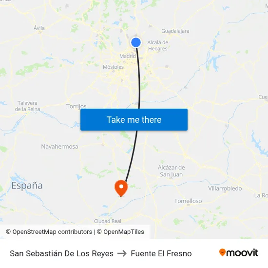 San Sebastián De Los Reyes to Fuente El Fresno map