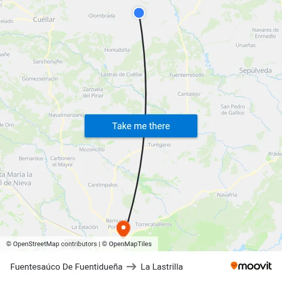 Fuentesaúco De Fuentidueña to La Lastrilla map