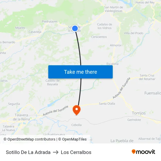 Sotillo De La Adrada to Los Cerralbos map
