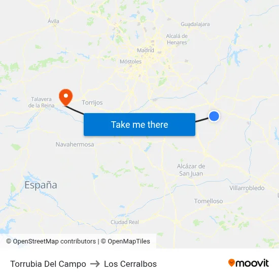 Torrubia Del Campo to Los Cerralbos map