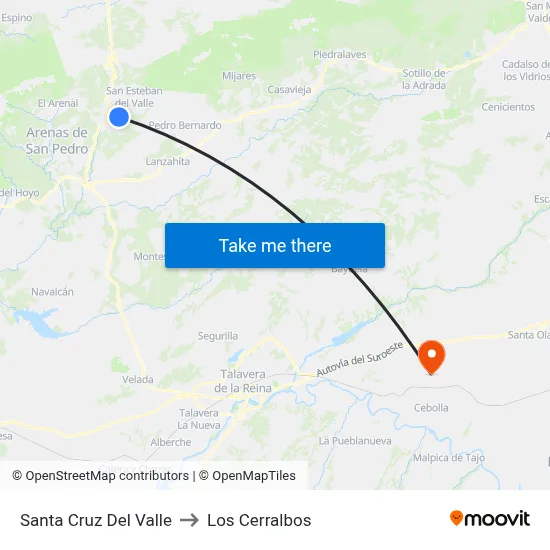 Santa Cruz Del Valle to Los Cerralbos map