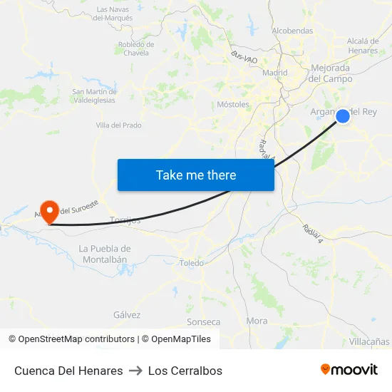 Cuenca Del Henares to Los Cerralbos map