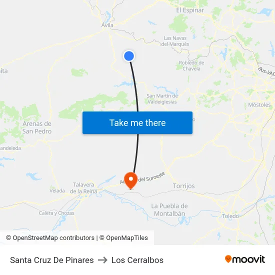 Santa Cruz De Pinares to Los Cerralbos map