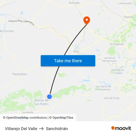 Villarejo Del Valle to Sanchidrián map