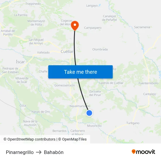 Pinarnegrillo to Bahabón map