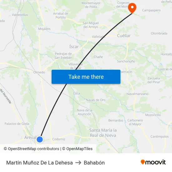 Martín Muñoz De La Dehesa to Bahabón map