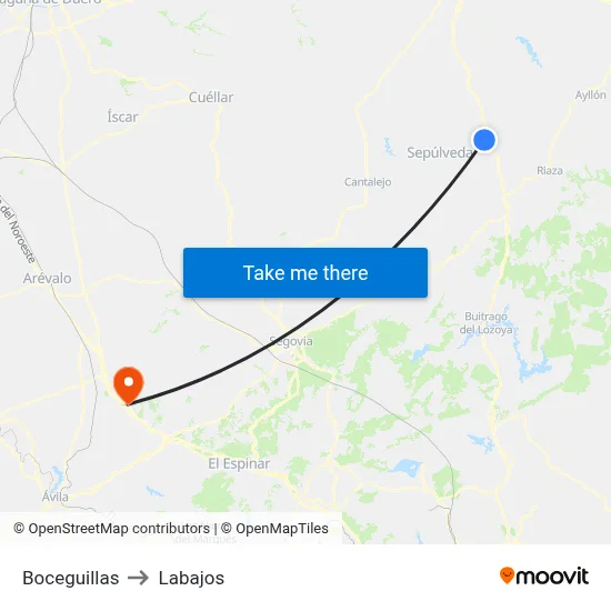 Boceguillas to Labajos map