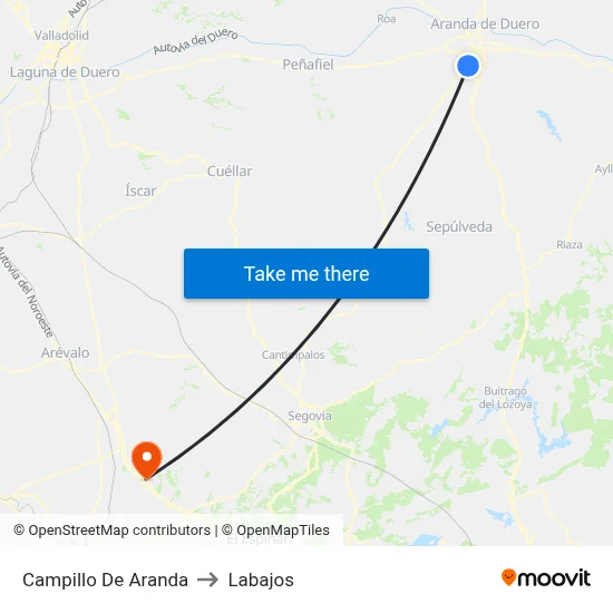 Campillo De Aranda to Labajos map