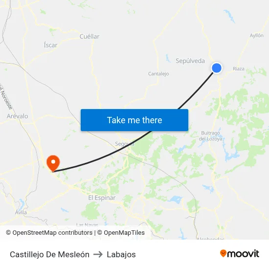 Castillejo De Mesleón to Labajos map