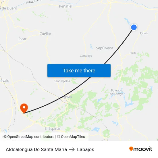 Aldealengua De Santa María to Labajos map