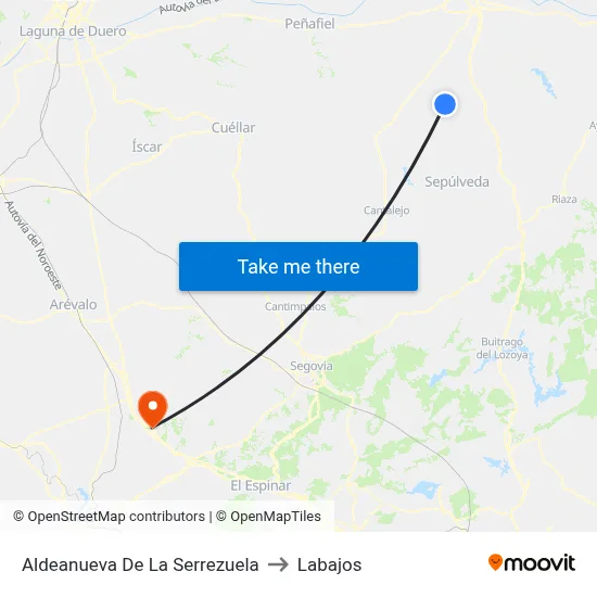 Aldeanueva De La Serrezuela to Labajos map