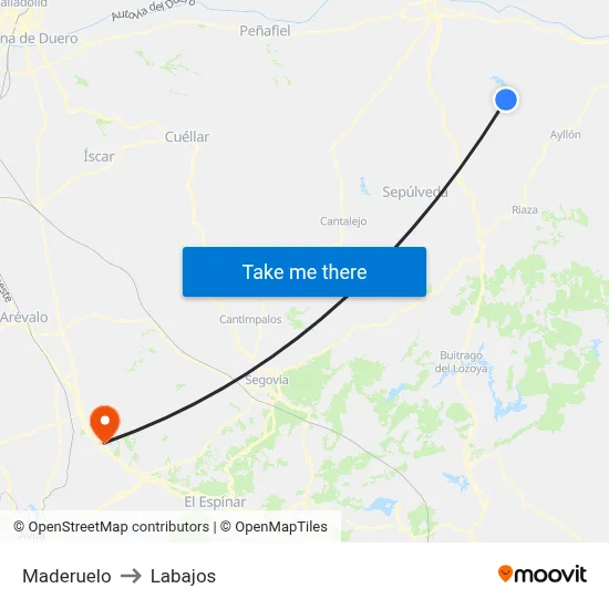 Maderuelo to Labajos map