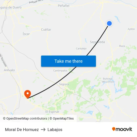 Moral De Hornuez to Labajos map