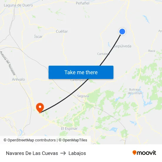 Navares De Las Cuevas to Labajos map