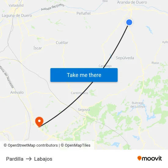 Pardilla to Labajos map