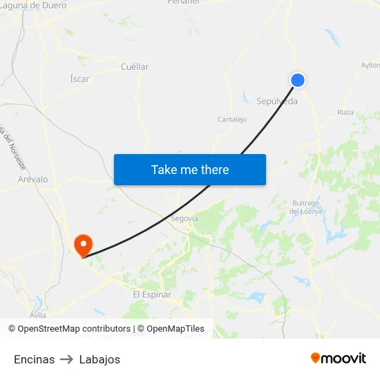 Encinas to Labajos map