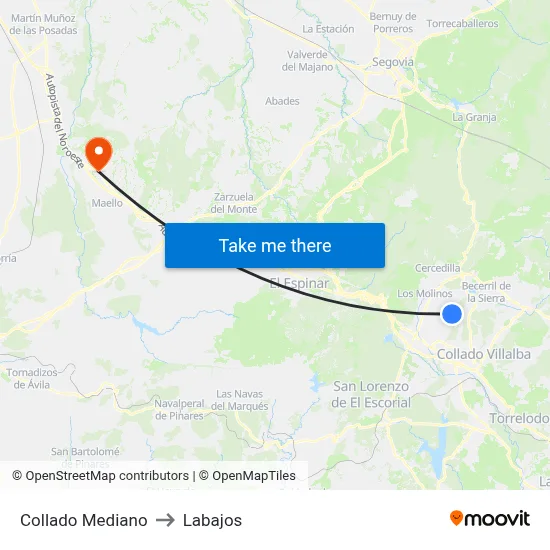 Collado Mediano to Labajos map