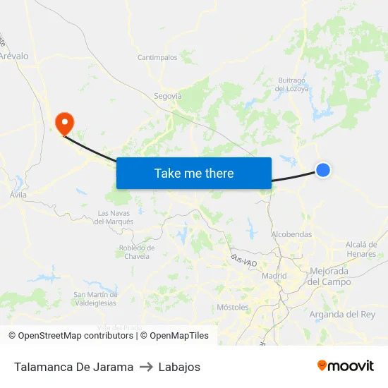Talamanca De Jarama to Labajos map