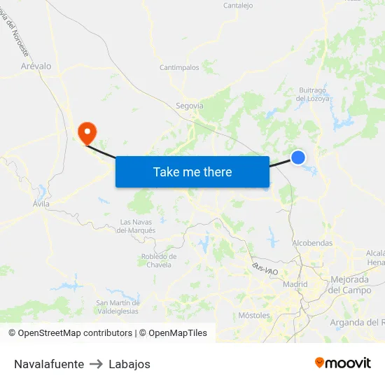 Navalafuente to Labajos map