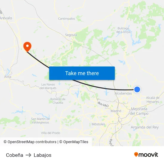 Cobeña to Labajos map