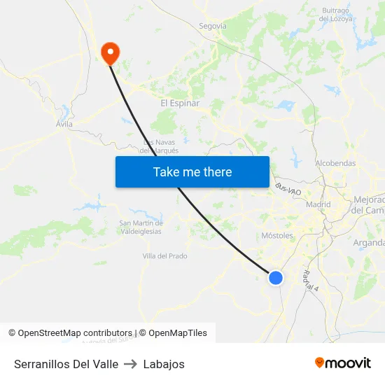 Serranillos Del Valle to Labajos map