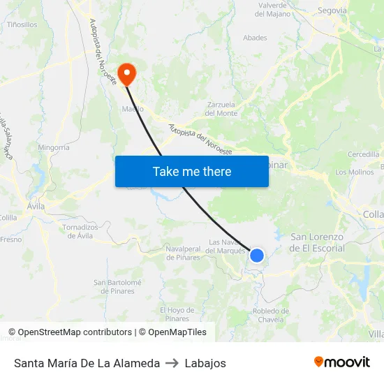 Santa María De La Alameda to Labajos map