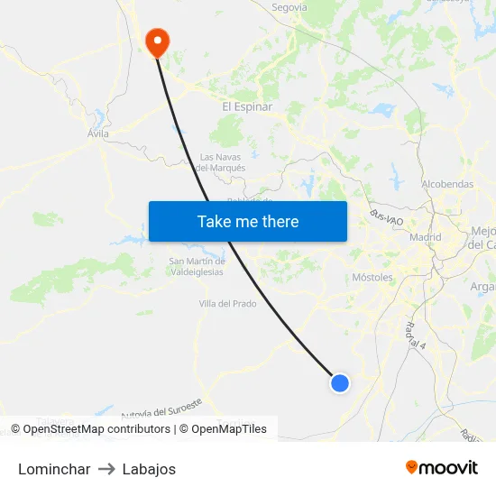 Lominchar to Labajos map