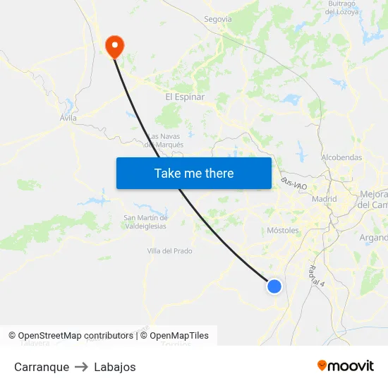 Carranque to Labajos map