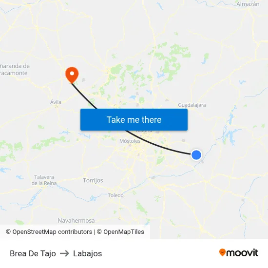 Brea De Tajo to Labajos map