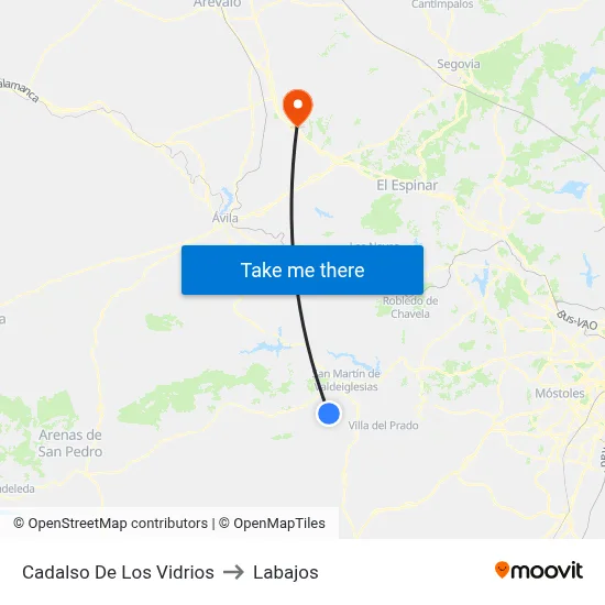 Cadalso De Los Vidrios to Labajos map