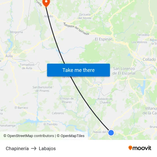 Chapinería to Labajos map