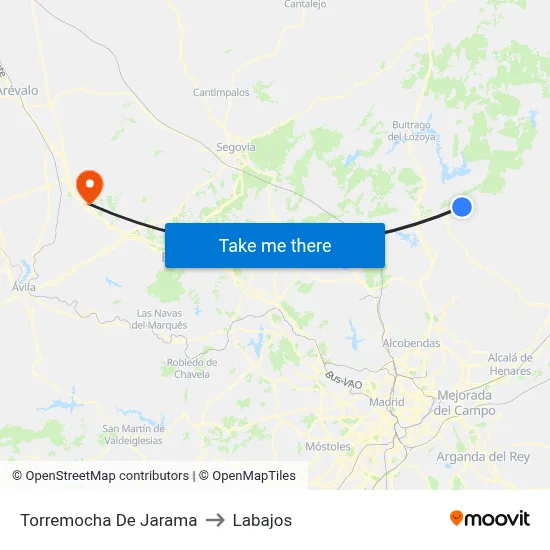 Torremocha De Jarama to Labajos map