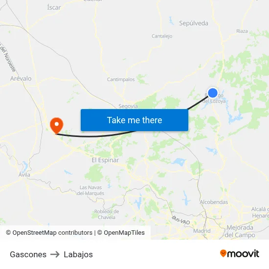 Gascones to Labajos map