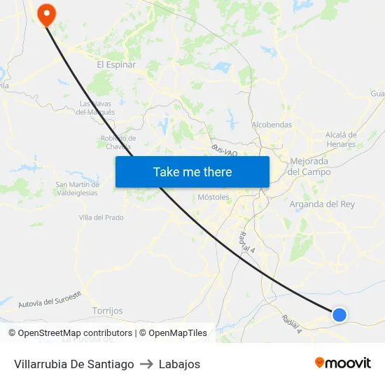 Villarrubia De Santiago to Labajos map