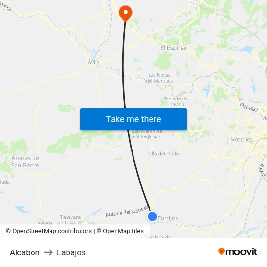 Alcabón to Labajos map