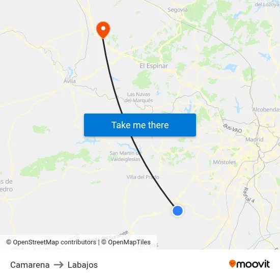Camarena to Labajos map