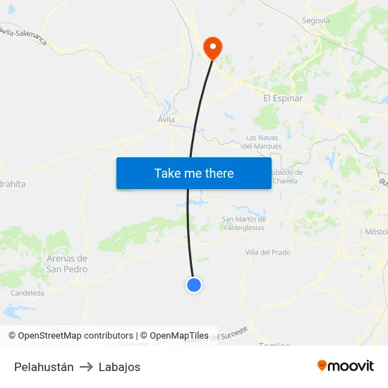 Pelahustán to Labajos map