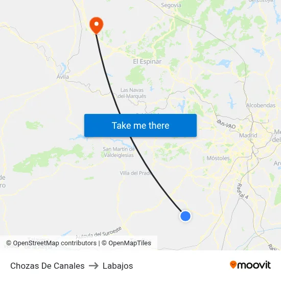Chozas De Canales to Labajos map